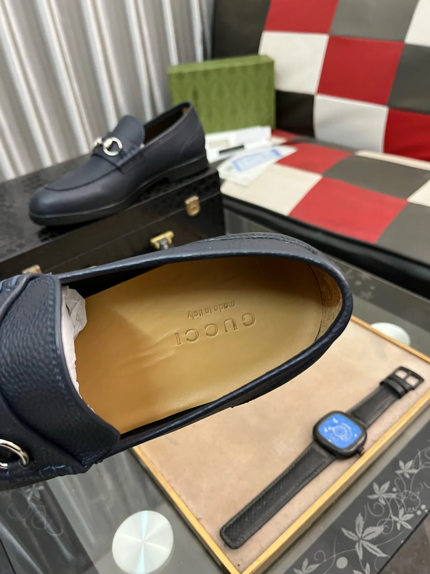 Men's shoes 💰540⌚️⌚️【GUCCi】Original frosted calfskin, water-dyed cowhide lining, original outsole, men's and women's fashion, formal casual leather shoes, slip-on men's and women's shoes series, young fashion, European and American trends, British style, casual matching, comfortable feet, standard code: men's size 38-443️⃣Colors available